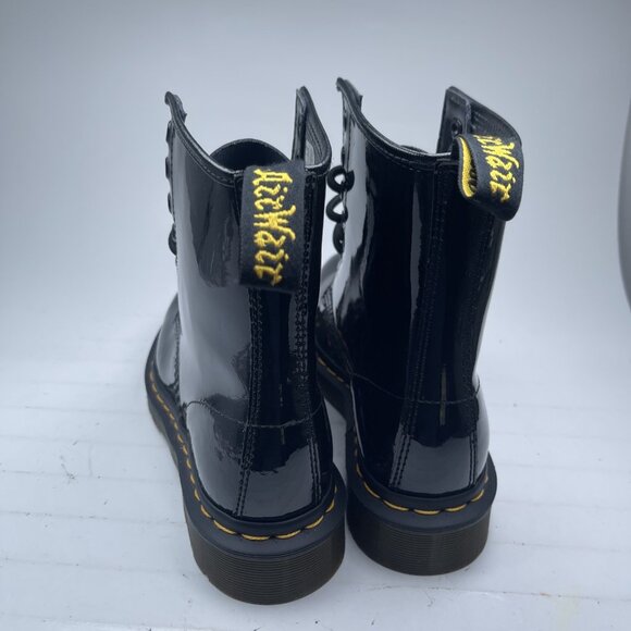 NEW Dr Martens 1460W Black Patent Leather Shiny 8 Eyelet Lace Up Boot 6 US 37 EU - Picture 3 of 16